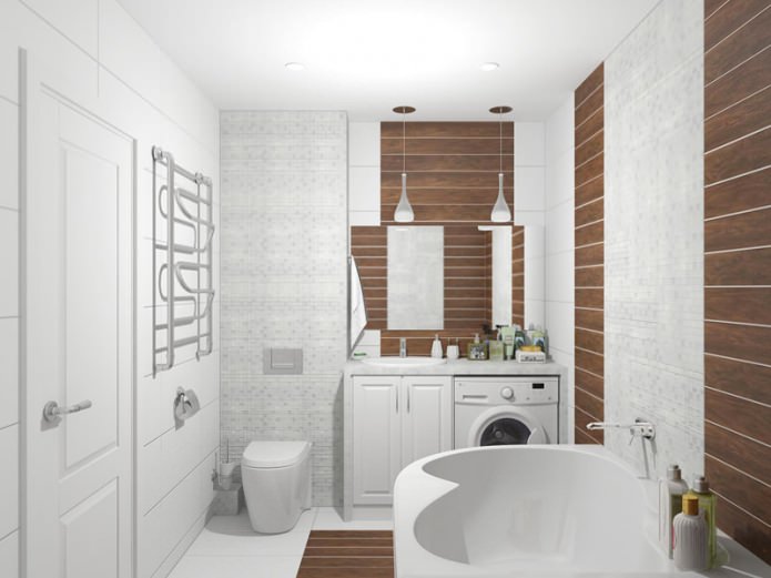 ванная комната в дизайн-проекте двухкомнатной квартиры-хрущевки
