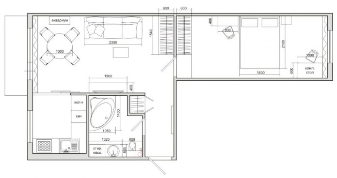 планировка 2-комнатной квартиры хрущевки
