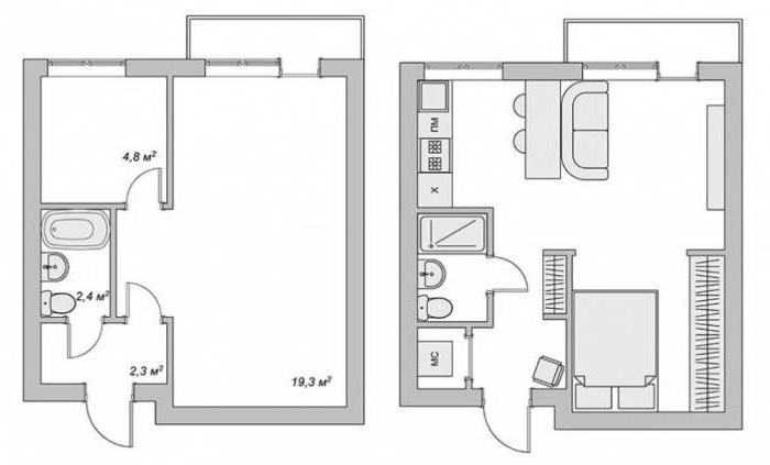 Планировка 2х комнатной квартиры