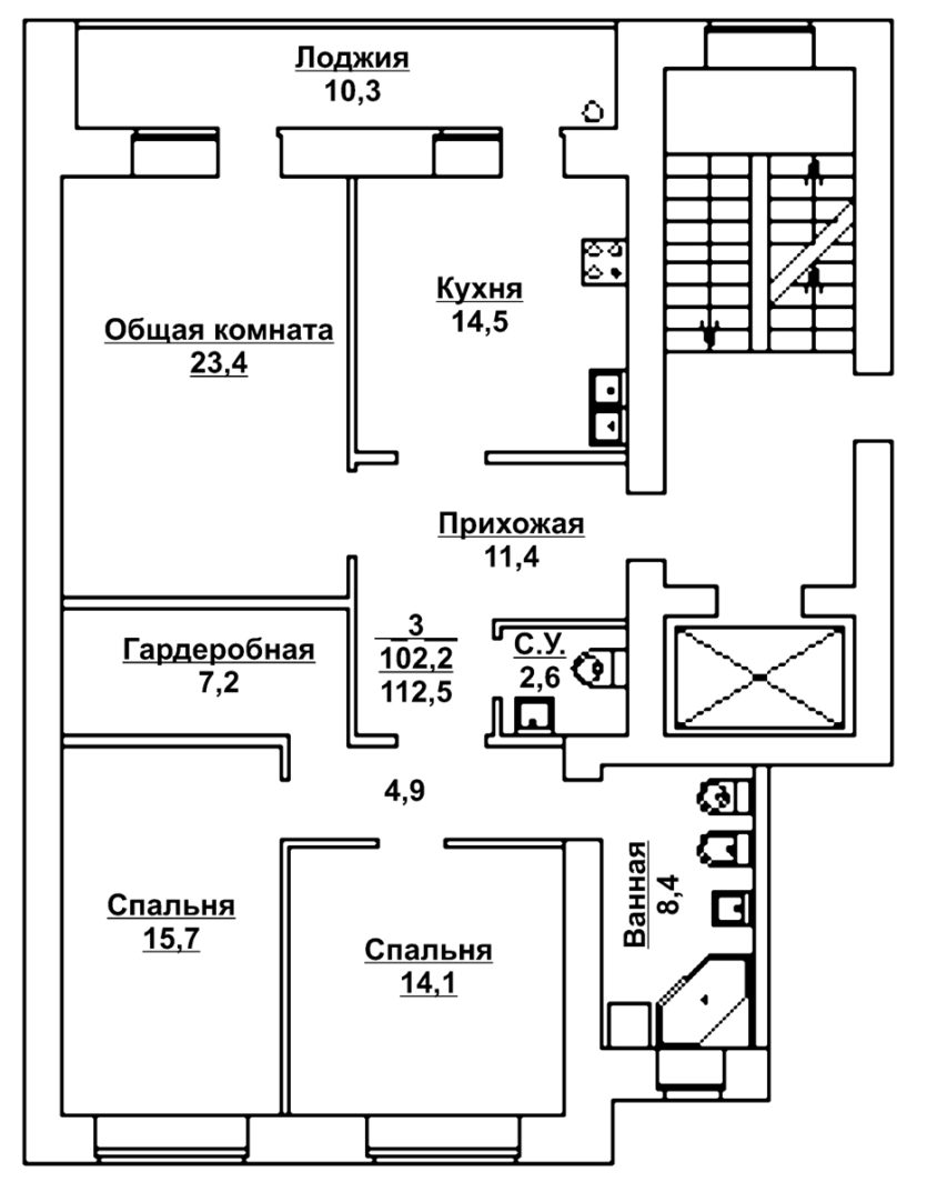 Планировки 3х комнатных квартир план