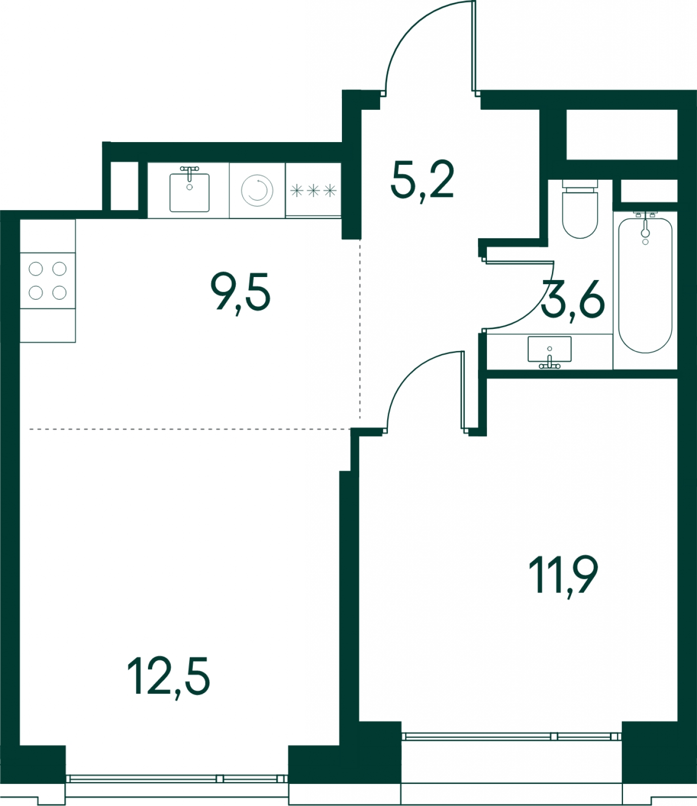 2-комнатная квартира в ЖК UP-квартал Новое Тушино на 2 этаже в 6 секции. Дом сдан.