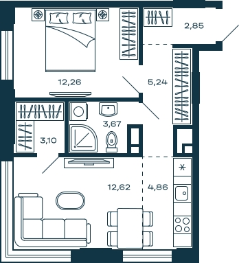 2-комнатная квартира с отделкой в ЖК Внуково 2017 на 13 этаже в 3 секции. Дом сдан.