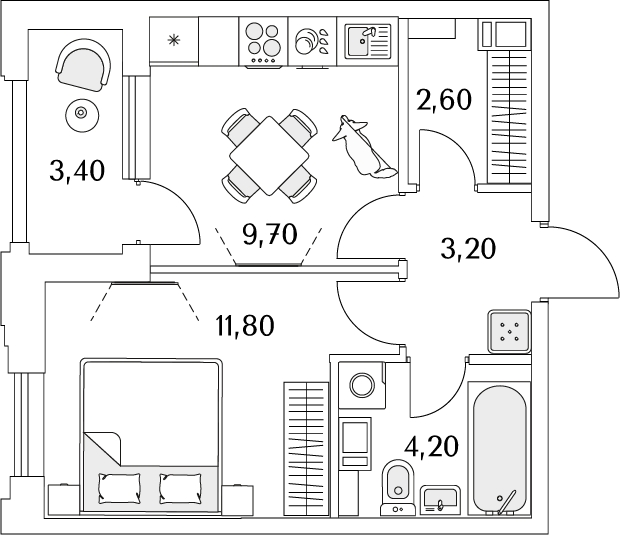 3-комнатная квартира с отделкой в ЖК Аннино Парк на 21 этаже в 1 секции. Сдача в 1 кв. 2019 г.