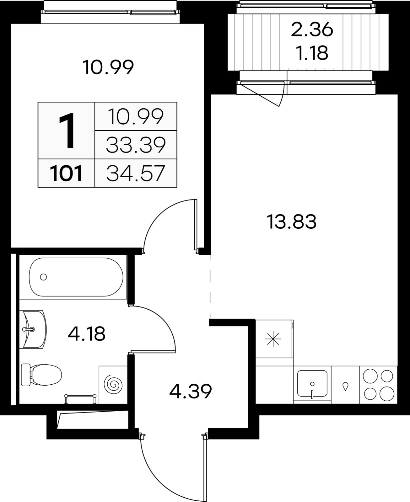 3-комнатная квартира в ЖК Долина Сетунь на 6 этаже в 1 секции. Дом сдан.