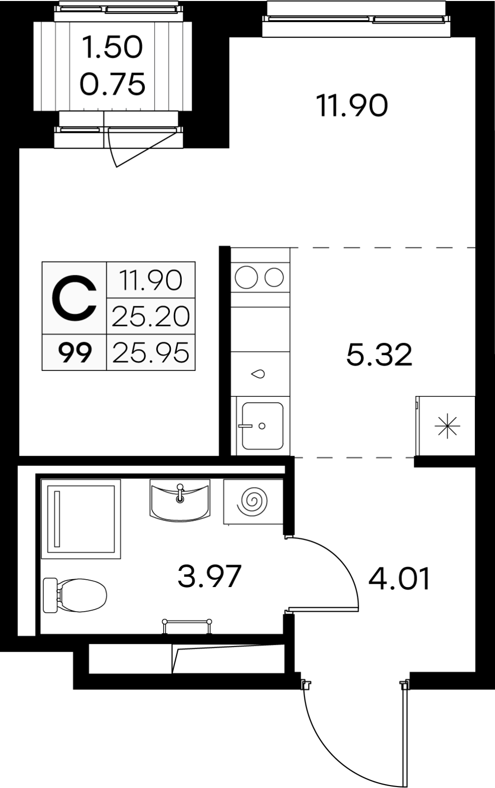 3-комнатная квартира в ЖК Долина Сетунь на 29 этаже в 1 секции. Дом сдан.
