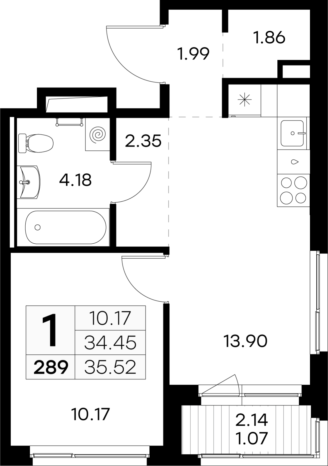3-комнатная квартира в ЖК Долина Сетунь на 9 этаже в 1 секции. Дом сдан.