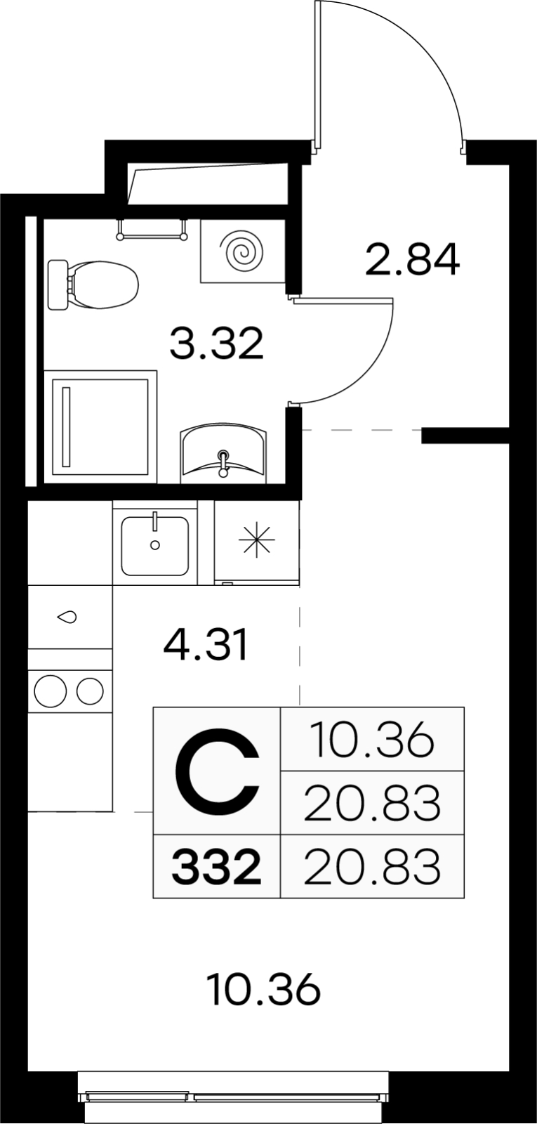 2-комнатная квартира в ЖК Долина Сетунь на 2 этаже в 1 секции. Дом сдан.